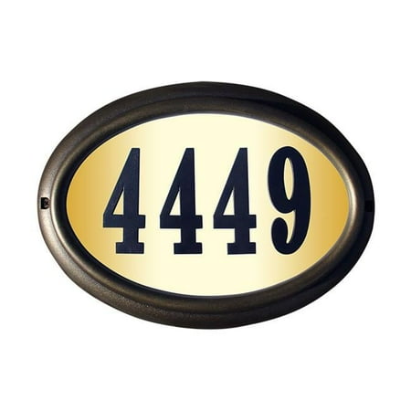 15 in. Edgewood Oval Do It Yourself Kit Lighted Address Plaque in French Bronze Frame Color