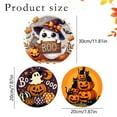thumbnail image 3 of ZLBDYG Vintage Round Halloween Welcome wooden Sign Door Hanger - Retro ghost Pumpkin Design Front Porch Decor with "Trick or Treat" Message for Home Kitchen Garden Decoration, 3 of 9