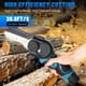 thumbnail image 4 of Chainsaw+ Mini Motosierra Eléctrica Inalámbrica de 4 Pulgadas con Bloqueo de Seguridad, Motosierra Ligera con una Sola Mano para Corte de Madera de Ramas de Árboles ( 2 Baterías de 2.0ah+ 2 Cadenas), 4 of 9