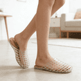 thumbnail image 4 of GJPBGK Women’s Comfortable Slip-On Jelly Sandals Breathable Mesh Flat Slippers Summer Closed-Toe Casual Beach Slippers  for Outdoor Travel & Casual Wear, 4 of 9