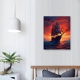 thumbnail image 3 of Nawypu RED SKY PIRATE SHIP SAILING on the OCEAN - Fine Art Print Wall Art - Home Decor in Multiple Sizes, 3 of 4