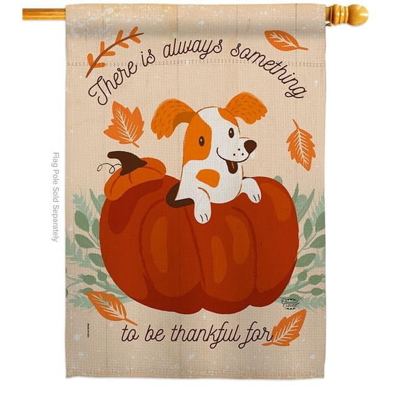 Ornament Collection H192293-BO 28 x 40 in. Something Thanksful for House Flag with Fall Thanksgiving Double-Sided Decorative Vertical Flags Decoration Banner Garden Yard Gift