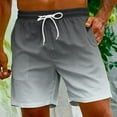 thumbnail image 2 of safuny Men's Swim Trunks Shorts Swimwear Bathing Pants Drawstring Casual Summer Relaxed Breathable Pants Gradient Color Teens Boys Fashion Trousers Athletic Silver M, 2 of 9