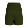 thumbnail image 3 of AKOEE Womens Bermuda Shorts 9'' Athletic Workout Sweat Shorts Stretch Drawstring Long Shorts with Pockets (2XL, Green), 3 of 6