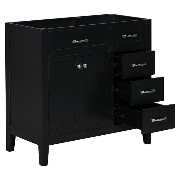 36 Inch Bathroom Vanity without Sink, Bathroom Vanity With 3 Drawers,Solid Wood Frame Waterproof Storage Cabinet for Bathroom