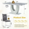 thumbnail image 4 of StnTalk Modern Dining Table Set for 6, Faux Marble Dining Room Table Set with 6 PU Leather Cantilever Dining Chairs, Rectangular Kitchen Table Set for 6 with MDF Marble Top and Chrome Base, 4 of 11