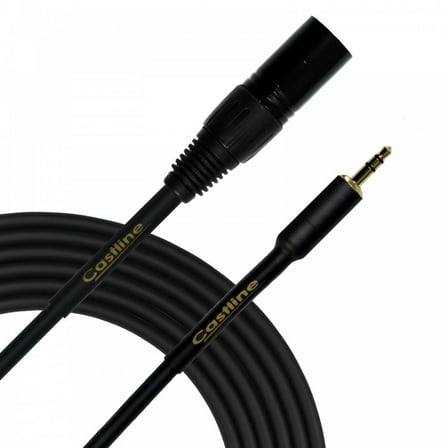 1 Ft Castline Gold XLR male to 3.5mm TRS Patch Cable Mogami Neglex 2549
