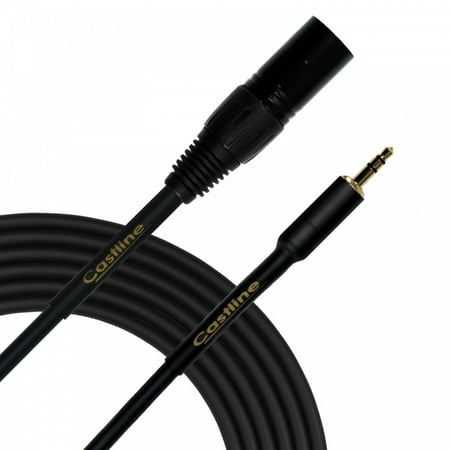 1 Ft Castline Gold XLR male to 3.5mm TRS Patch Cable Mogami Neglex 2549 (For use with portable players)