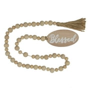 Holiday Time Light Brown Blessed Wood Bead Tassel Garland, 3'