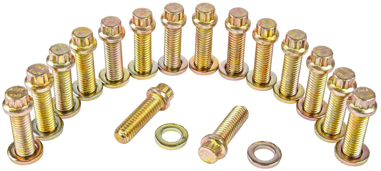 JEGS 83255 12Point Intake Manifold Bolts Zinc Dichromate (Gold) Made