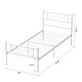 Yoneston Twin Size Metal Platform Bed Frame with Bowknot Headboard