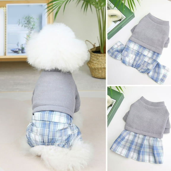 Cheers.US Pet Jumpsuit No Pilling Photograph Prop Lightweight British Style Pet Dress for Teddy