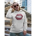 thumbnail image 2 of Red Lips Braces Hoodie Women -Image by Shutterstock, Female 3X-Large, 2 of 4