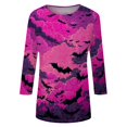 thumbnail image 5 of Trgacdwlo Womens Halloween Shirts Funny Pumpkin Ghost Shirts for Women 3/4 Sleeve Funny Ghost Graphic Festival Fall Women's Tunics, 5 of 7