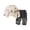 Khaki, variant on Boy Outfits 2 6 Years Casual Round Neck Printed 3 Piece Boys' Clothing Sets