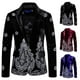 thumbnail image 2 of Traje bordado con hilo plateado de terciopelo de alta gama para hombre, chaqueta de traje bordada, Top, 2 of 5