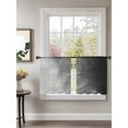 thumbnail image 2 of Sheer Curtains 45 Inch Length 2 Panels Set for Kitchen, Black Grey Ombre Semi Sheer Curtains for Windows, Coastal Beach Modern Abstract Art Voile Window Treatments Rod Pocket Curtain, 2 of 7
