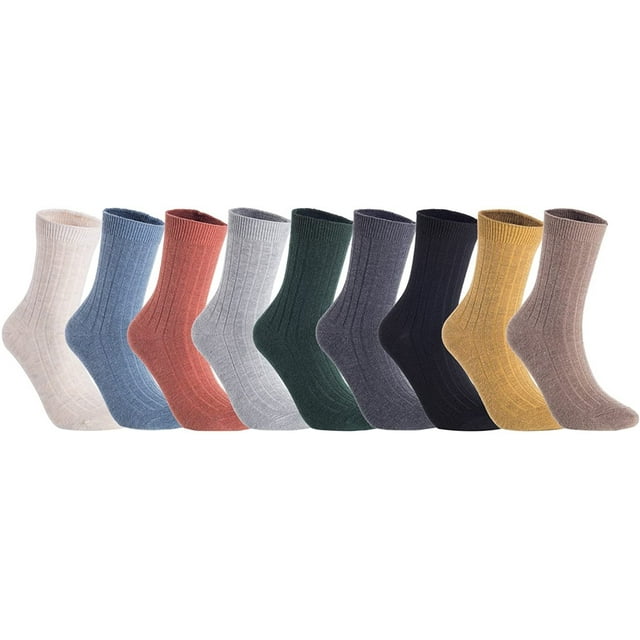 Lian LifeStyle Cute, Perfect Fit, Cozy Women's 6 Pairs Pack Wool Crew