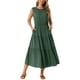 thumbnail image 1 of Vestidos de verano sin mangas para mujer INSPIRE CHIC, vestido midi casual con capas y bolsillos, 2XL verde militar, 1 of 6