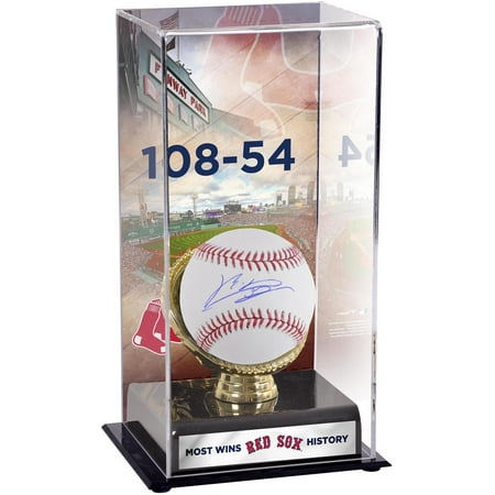 Boston Red Sox Glove (Rafael Devers Boston Red Sox Autographed Baseball and Most Wins in Franchise History Gold Glove Display Case with Image - Fanatics Authentic)