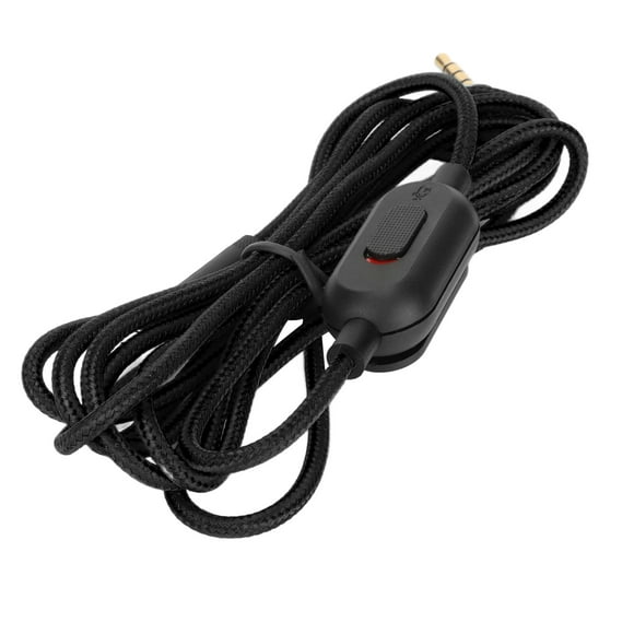 Gaming Headset Cable, Woven Earphone Sound Cable Stretching Resistance Noise Reduction 6.6ft Oxygen Free Copper  For School For G233 For G Pro X Black