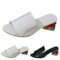 thumbnail image 5 of GHSOHS Womens Sandals Slippers Women's Sandals Fashion Swim Shoes Platform Sandals Color Blocking Thick Heel Square Heel Open Toe Breathable Comfortable Summer Casual Shoes Wedge Sandals,9, 5 of 9