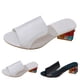 thumbnail image 5 of Bmisegm Women Sandals Fashionable New Pattern Minimalist Color Blocking Thick Heel Square Heel Open Toe Breathable Comfortable Summer Casual Shoes Womens Sandals Summer Black 8, 5 of 9