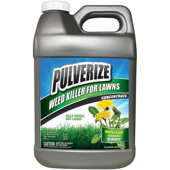 Pulverize Weed Killer Spray for Lawns - Safe on Grass - Fast Acting, Weed Killer -2.5 Gallon Concentrate