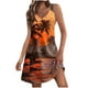 thumbnail image 1 of Vestido de Verano para las Mujeres Impresión Sexy sin Mangas Vestido de Hombro, Verano Casual Y Primavera, 1 of 5