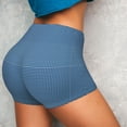 thumbnail image 4 of Balery Blue Gingham Pantalones cortos de entrenamiento estampados para mujer, sin costuras, ajustados, para gimnasio, yoga, correr, deportes, ejercicio activo, fitness.-X-Large, 4 of 8