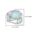 thumbnail image 5 of YoTreasure Natural Larimar Blue Topaz 925 Sterling Silver Antique Three Stone Bypass Ring, 5 of 6