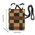 thumbnail image 3 of Multi-Color Cross-Body Handbag 8.27×5.91in Waterproof, Scratch-Resistant And Odor-Free Detachable Shoulder Strap Plaid Fall Camo Brown_4, 3 of 6
