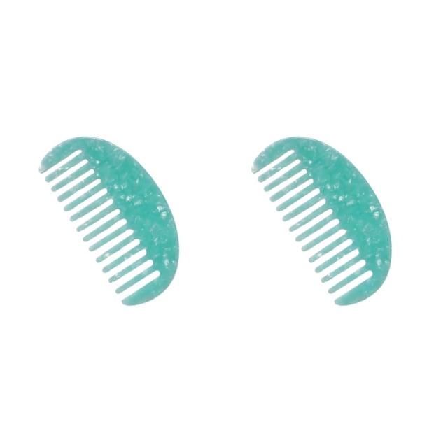 Minnieouse Peine de pelo semicircular elegante y retro químico para peinado de inspiración vintage Marcas hermosas y transparentes es azul azul 2Conjunto