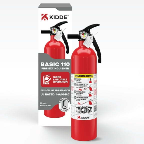 FA110 Multipurpose Home Fire Extinguisher, Type A, B, C, 2.5 lb, 1 Each