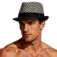 thumbnail image 4 of TFEOQRY Men's Straw Panama Hat UV Protection Wide Brim Breathable Sun Hat for Summer Beach Outdoor Activities, 4 of 4
