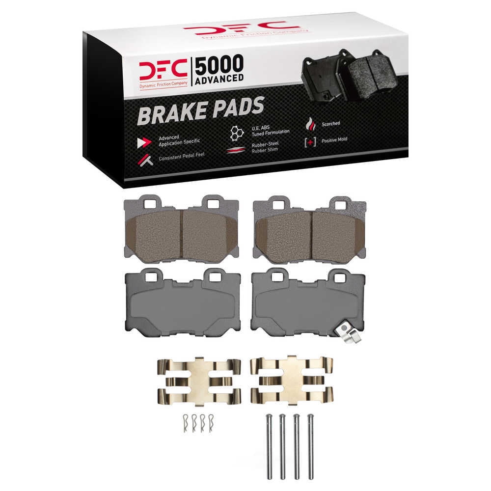 Dynamic Friction Company 1551-1347-01 DFC 5000 Advanced Brake Pads - Ceramic and Hardware Kit - OE