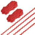 thumbnail image 1 of Uxcell 2 Paquete de Cinta Rizada 28 Yardas 0.2 pulgadas de Fleco Ondulado Cinta de Poliéster RIC Rac Trim Rojo, 1 of 6
