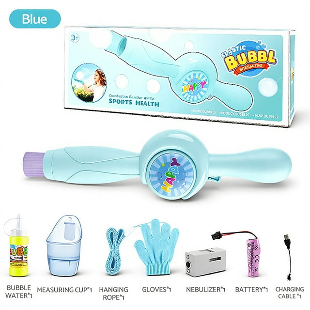 NAOJIE Fog Bubble Machine,Colorful Smoke Bubble Fog Machine,Elastic Bubble Fog Wand,Magic Interactive Fog Bubble Maker with Smoke,Fun Christmas Birthday Gifts(Blue)