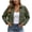 Army Green, variant on Women's Cropped Waffle Knit Shacket Jackets Collared Button Down Long Sleeve Loose Casual Short Outerwear for Fall Outfits,Wine,M