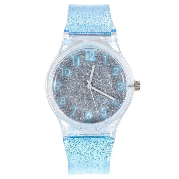 Reloj de moda para niños, reloj de pulsera colorido y brillante, reloj de cuarzo creativo, decoración de muñeca azul
