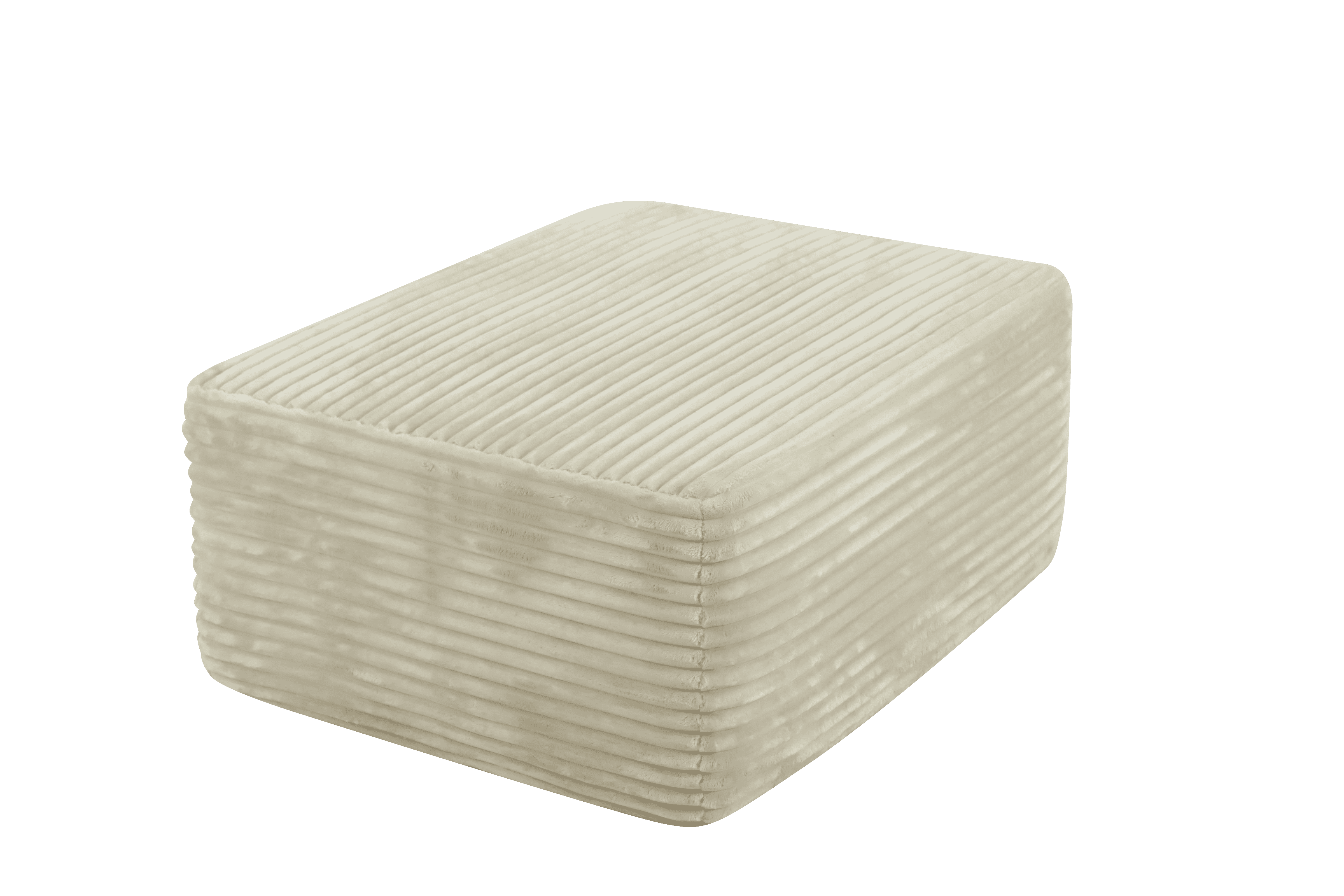 Beige Plush Sofa Ottoman, Stylish Casual Home Footrest Stool, Durable Practical Indoor Furniture with High Cost Performance