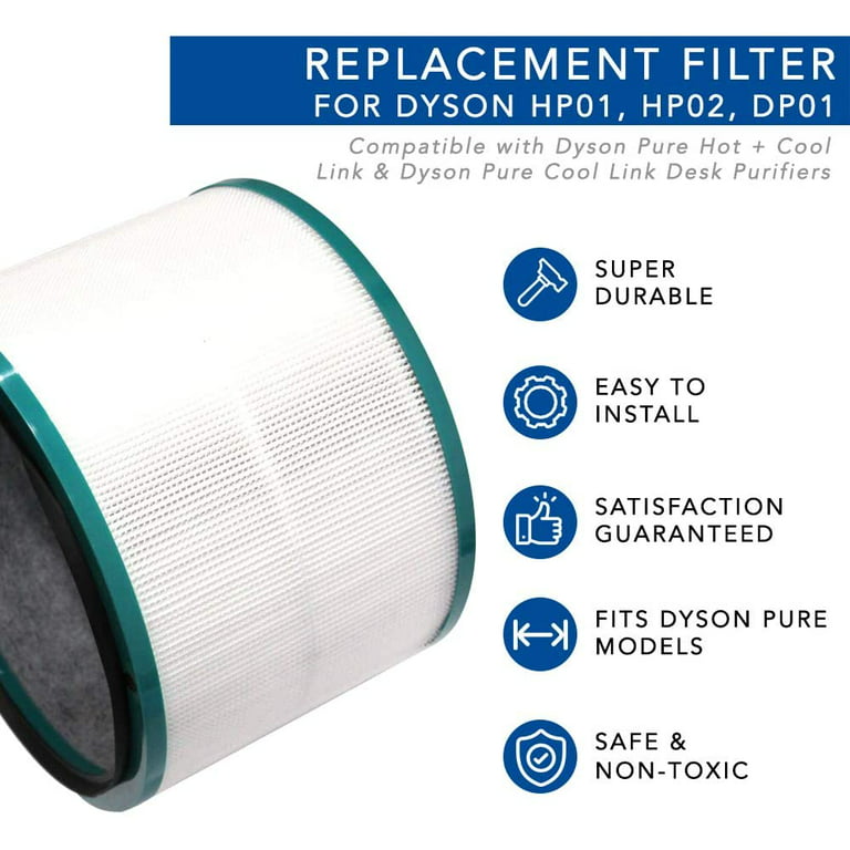 generelt aflevere voldtage HEPA Filter for Dyson HP1 HP02 DP01 Pure Hot + Cool Link and Dyson Pure Cool  Link Desk Air Purifiers (1 Pack Filter) - Walmart.com