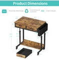 thumbnail image 3 of Small Portable Standing Rolling Desk - 32 Inch Adjustable Mobile Stand Up Teacher Desks with 2 Fabric Drawers on Wheels, Couch Sofa Side Laptop Table with Storage for Bedroom Home Office, 3 of 9