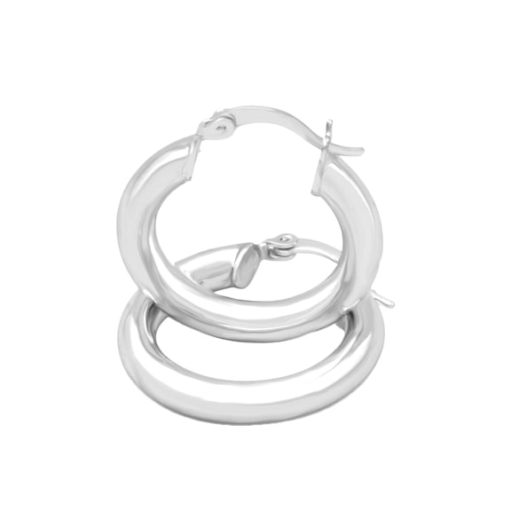 BEBERLINI Women Large Hoop Earrings Silver Plated 25 mm Hoops Fashion Jewelry 4 mm Thick