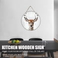 thumbnail image 2 of Woodland Animal Art Print, Safari Reindeer Decor, Round Wooden Sign For Home Office Man Cave Garden Farmhouse Wall Decoration, Kids Bedroom Nursery Decor 12x12 inches, 2 of 7