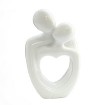1pcs Ceramic Couple Statues - Hugging Couple Figurines for Shelf and Table, Modern Romantic Sculptures for Living Room, Bedroom, Office Decor,White