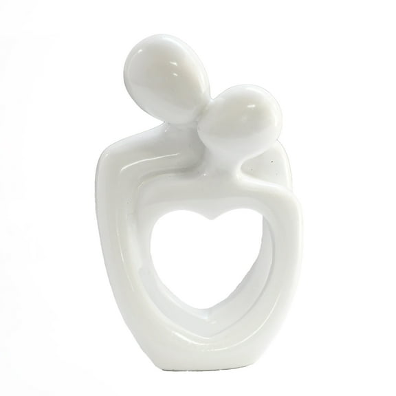 1pcs Ceramic Couple Statues - Hugging Couple Figurines for Shelf and Table, Modern Romantic Sculptures for Living Room, Bedroom, Office Decor,White