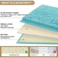 thumbnail image 4 of 3 Pieces Bathroom Rugs, Ultra Soft Non Slip Absorbent Chenille Toilet Bath Mat Set (Aqua Blue), 4 of 6