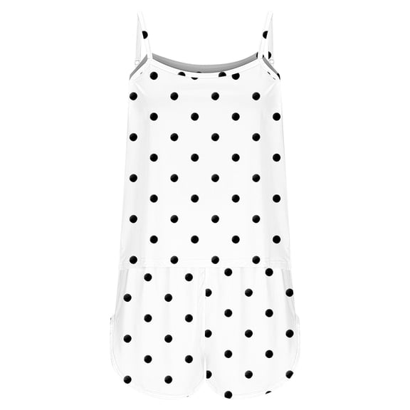 Hrsba Casual Cami Sleep Set for Women Top and Shorts Lightweight Soft Summer Ladies Breathable Pajama Nightwear Set