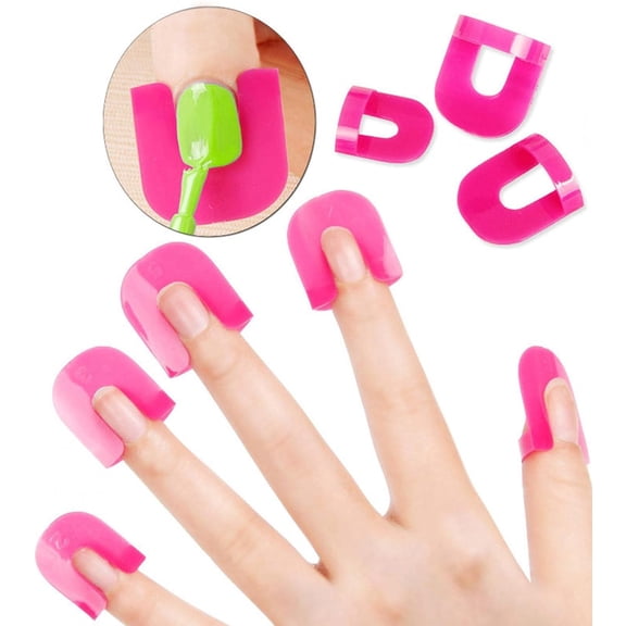 Reusable Soft Plasti C Shield Protector Tools for Women, Spill Proof Manicure-Rose Red